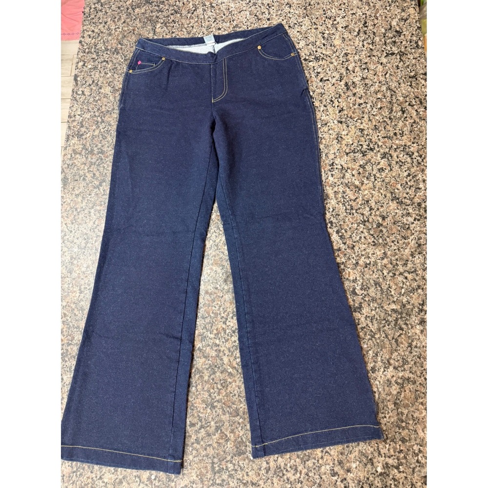 PajamaJeans Womens Dark Wash Bootcut Pull On Comfort Stretch Jeans